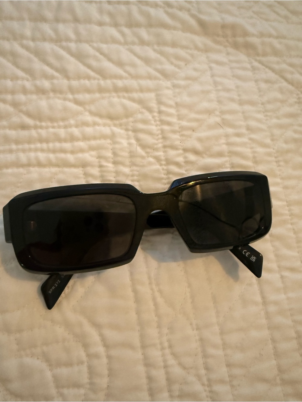 Prada Black Rectangular Sunglasses - Picture 6 of 9